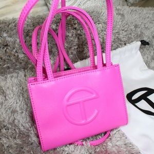 HOT PINK TELFAR SHOPPING BAG (SMALL)w/DUST BAG